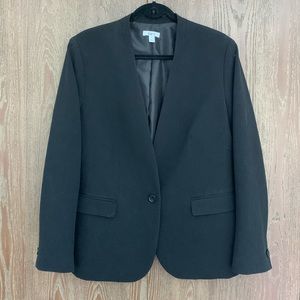 Bar III Black Open Collar Single-Button Blazer